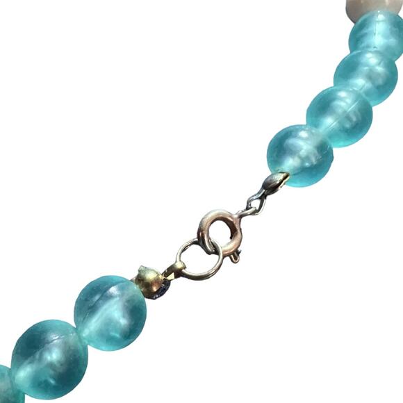 Vintage 80s Pastel Beaded Disc Statement Necklace Translucent Acrylic - Picture 3 of 7